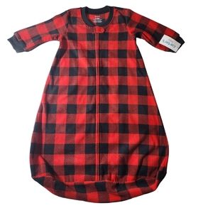 Carters Red and Black Fleece Plaid Sleep Bag NWT Sz 6-9months